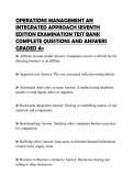 OPERATIONS MANAGEMENT AN INTEGRATED APPROACH SEVENTH EDITION ACTUAL EXAM TEST PAPER QUESTIONS AND SOLUTIONS