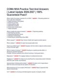 CCMA NHA Practice Test And Answers  &vert; Latest Update 2026-2027 &vert; 100&percnt;  Guaranteed Pass&excl;&excl; 
