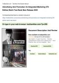 Advertising and Promotion An Integrated Marketing 5th Edition Belch Test Bank