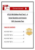 ATLS 10th Edition Post Test 1 - 4  Actual Questions and Answers  100&percnt; Guarantee Pass