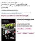 Advertising And Promotion An Integrated Marketing Communications Perspective 9th Edition Belch Test Bank