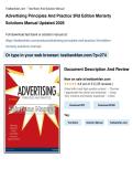 Advertising Principles and Practice 3rd Edition Moriarty Solutions Manual