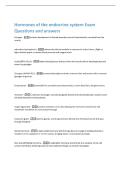 Hormones of the endocrine system Exam  Questions and answers 