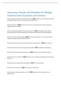 Hormones&comma; Glands&comma; and Disorders for Biology  Students Exam Questions and answers 