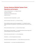 Human Anatomy Skeletal System Exam  Questions and answers 
