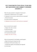 NYC FOOD PROTECTION FINAL EXAM 2026-2027 QUESTIONS AND CORRECT ANSWERS GRADED A&plus;