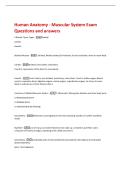 Human Anatomy - Muscular System Exam  Questions and answers 
