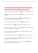 Human Circulatory System Key Concepts and  Structures Exam Questions and answers 