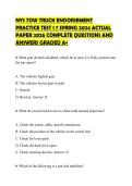 NYC TLC STUDY GUIDE 2026 ACTUAL QUESTIONS WITH SOLUTIONS GRADED A&plus;