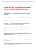 Human Body Cells&comma; Tissues&comma; and Molecular Biology  Fundamentals Exam questions and answers 