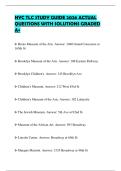 NYC TLC PRACTICE PAPER 2026 COMPLETE QUESTIONS AND SOLUTIONS GRADED A&plus;