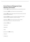 Human Resource Management Exam  Questions and answers 