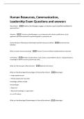 Human Resources&comma; Communication&comma;  Leadership Exam Questions and answers 