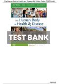 The Human Body in Health and Disease 8th Edition &ndash; Patton Test Bank 2026 Updated &vert; 100&percnt; Correct Questions with Detailed Rationales Rated A&plus;