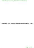 Textbook of Basic Nursing 12th Edition &ndash; Rosdahl Test Bank 2026 Updated &vert; 100&percnt; Correct Questions with Detailed Rationales Rated A&plus;