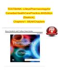 Lilley&rsquo;s Pharmacology for Canadian Health Care Practice 4th Edition &ndash; Sealock Test Bank 2026 Updated &vert; 100&percnt; Correct Questions with Detailed Rationales Rated A&plus;