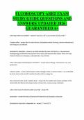 FLUOROSCOPY ARRT EXAM STUDY GUIDE QUESTIONS AND ANSWERS&vert; UPDATED 2026 &vert; GUARANTEED A&plus;