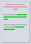 PLTW Medical Interventions Final Exam ALL  QUESTIONS AND CORRECT ANSWERS &vert;&vert;BRAND NEW  VERSION&excl;&excl;