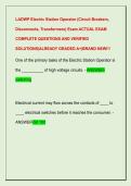 LADWP Electric Station Operator &lpar;Circuit Breakers&comma;  Disconnects&comma; Transformers&rpar; Exam ACTUAL EXAM  COMPLETE QUESTIONS AND VERIFIED  SOLUTIONS&vert;ALREADY GRADED A&plus;&vert;BRAND NEW&excl;&excl;&excl;
