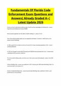Fundamentals Of Florida Code Enforcement Exam Questions and Answers&vert; Already Graded A&plus;&vert; Latest Update 2026