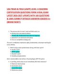 USA TRACK & FIELD &lpar;USATF&rpar; LEVEL 1 COACHING  CERTIFICATION QUESTIONS FORM A REAL EXAM  LATEST 2026-2027 UPDATE WITH 100 QUESTIONS  & 100&percnt; CORRECT DETAILED ANSWERS GRADED A&plus;  &lpar;BRAND NEW&excl;&excl;&rpar; 