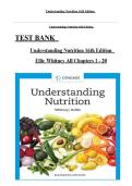 Understanding Nutrition 16th Edition &ndash; Ellie Whitney Test Bank 2026 Updated &vert; Complete Questions for All Chapters 1&ndash;20 with Detailed Rationales Rated A&plus;