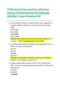 FE Mechanical Exam questions and Correct  Answers &lpar;Verified Answers&rpar; Plus Rationales  2026 Q&A &vert; Instant Download Pdf 