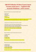 ABCOP Orthotics Written Exam &lpar;Latest  Version 2026&sol;2027&rpar; &ndash; Updated with  Accurate Solutions &vert; 100&percnt; correct