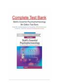 Stahl&rsquo;s Essential Psychopharmacology&colon; Neuroscientific Basis &ndash; Test Bank 2026 Updated &vert; 100&percnt; Correct Questions with Detailed Rationales Rated A&plus;