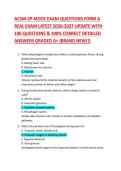 ACSM-EP MOCK EXAM QUESTIONS FORM A  REAL EXAM LATEST 2026-2027 UPDATE WITH  100 QUESTIONS & 100&percnt; CORRECT DETAILED  ANSWERS GRADED A&plus; &lpar;BRAND NEW&excl;&excl;&rpar; 