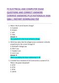 FE ELECTRICAL AND COMPUTER EXAM  QUESTIONS AND CORRECT ANSWERS  &lpar;VERIFIED ANSWERS&rpar; PLUS RATIONALES 2026  Q&A &vert; INSTANT DOWNLOAD PDF 