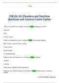 NR324&colon; GI Disorders and Nutrition  Questions and Answers Latest Update 