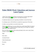 Patho NR283 Week 3 Questions and Answers  Latest Update
