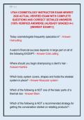 UTAH COSMETOLOGY INSTRUCTOR EXAM NEWEST  2026 ACTUAL VERIFIED EXAM WITH COMPLETE  QUESTIONS AND CORRECT DETAILED ANSWERS  &lpar;100&percnt; VERIFIED ANSWERS&rpar; &vert;ALREADY GRADED A&plus;&vert;  &vert;&vert;NEWEST EXAM&excl;&excl;&excl;&vert;&vert; 