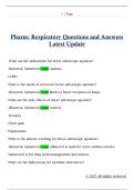 Pharm&colon; Respiratory Questions and Answers  Latest Update
