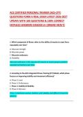 ACE CERTIFIED PERSONAL TRAINER &lpar;ACE-CPT&rpar;  QUESTIONS FORM A REAL EXAM LATEST 2026-2027  UPDATE WITH 100 QUESTIONS & 100&percnt; CORRECT  DETAILED ANSWERS GRADED A&plus; &lpar;BRAND NEW&excl;&excl;&rpar; 