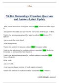 NR324&colon; Hematologic Disorders Questions  and Answers Latest Update