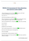 NR324&colon; GI Assessments & Tests Questions  and Answers Latest Update 