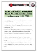 Maine Fuel Code - Journeyman Exam Practice Test Questions and Answers 100&percnt; PASS