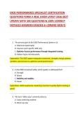 EXOS PERFORMANCE SPECIALIST CERTIFICATION  QUESTIONS FORM A REAL EXAM LATEST 2026-2027  UPDATE WITH 100 QUESTIONS & 100&percnt; CORRECT  DETAILED ANSWERS GRADED A&plus; &lpar;BRAND NEW&excl;&excl;&rpar;