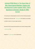 Enlisted PPME Block 4&colon; The Naval Way of War&comma; Naval Special Warfare&comma; Origins and Development &lpar;Latest Update 2026 &sol; 2027&rpar; Questions & Answers &lbrace;Grade A&rcub; 100&percnt; Correct