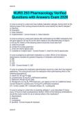 NURS 293 Pharmacology Verified  Questions with Answers Exam 2026