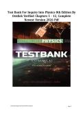 TEST BANK For Inquiry into Physics 8th Edition by Ostdiek&comma; Verified Chapters 1 - 12&comma; Complete Newest Version