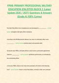 PPME-PRIMARY PROFESSIONAL MILITARY EDUCATION &lpar;ENLISTED&rpar; BLOCK 2 &lpar;Latest Update 2026 &sol; 2027&rpar; Questions & Answers &lbrace;Grade A&rcub; 100&percnt; Correct