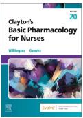 TEST BANK COMPLETE&lowbar; CLAYTON&rsquo;S BASIC PHARMACOLOGY FOR NURSES 20TH EDITION&comma; &lpar;2025&rpar; BY MICHELLE J&period; WILLIHNGANZ AND SAMUEL L&period; GUREVITZ ALL CHAPTERS 1-45&vert; 11 UNITS&vert; LATEST EDTION WITH ALL DETAILED ANSWERS&vert; GRADE A&plus;