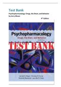 Test Bank For Psychopharmacology&colon; Drugs&comma; The Brain And Behavior 4th Edition By Meyer&vert; Latest Version  2026