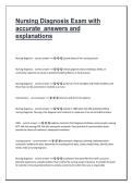 Nursing Diagnosis Exam Study Guide 2025&sol;2026 &ndash; Accurate Answers & Explanations