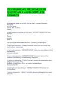 ITE EMERGENCY MEDICINE EXAM QUESTIONS & VALID COMPLETE ANSWERS