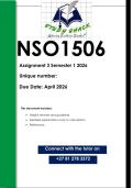 NSO1506 Assignment 3 PORTFOLIO &lpar;QUALITY ANSWERS&rpar; Semester 1 2026