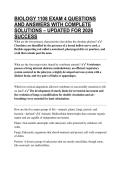 BIOLOGY 1108 EXAM 4 QUESTIONS AND ANSWERS WITH COMPLETE SOLUTIONS &ndash; UPDATED FOR 2026 SUCCESS